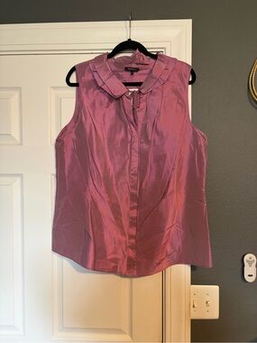 Lafayette 148 New York Sleeveless Satin Shell in Mauve Pink